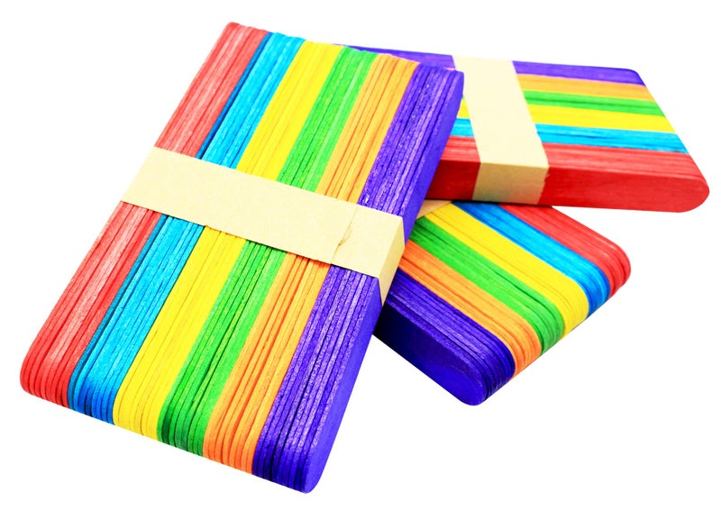 Kang&Chang 500 pcs,6 Inch,Jumbo Craft Sticks,Rainbow Sticks,Colored Tongue Depressors for Classroom,Creative Projects,Arts and Crafts - Image 1
